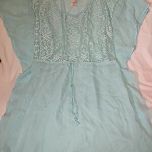 Xhilaration Aqua Lace Cover-Up